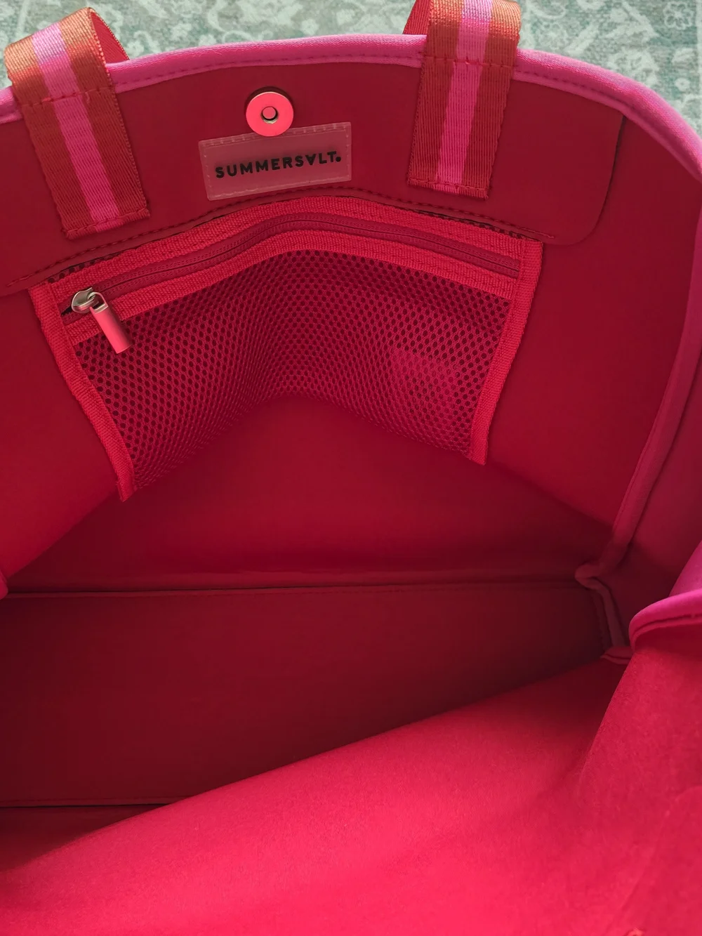 summersalt Pink Neoprene Tote with Deep Pink Side Panels